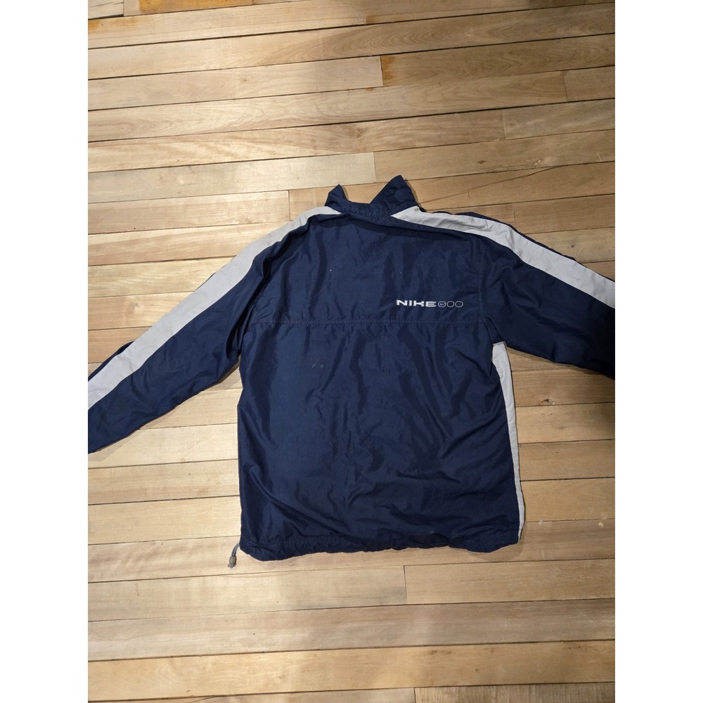 Vintage 90s Nike Track Jacket Windbreaker Mens‎ Large Blue Grey Lined Full Zip